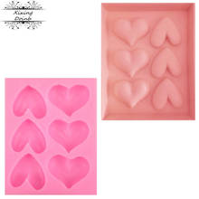 Forma de silicone em forma de coração para bolo 3d, ferramenta de decoração de bolo em formato de coração, molde de chocolate 2024 - compre barato