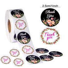 Black Paper Thank You Stickers seal labes  1Inch gift Packaging Stationery Sticker 500 Labels Per Roll 2024 - buy cheap