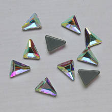 5.3x7.6mm pequeno triângulo beta pedra cristal ab plana volta hotfix strass ferro na gema flatback para o vestuário da tela 2024 - compre barato