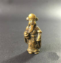 Estátua de cobre colecionável, estátua de latão chinês esculpida deus da riqueza, pequenas estátuas requintadas 2024 - compre barato