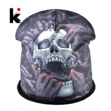 Fashion Skullies Beanies Men Winter Warm Hats For Women Streetwear Skull Pattern Beanies Unisex Hip Hop Bonnet 3D Print Hats 2024 - buy cheap