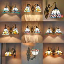 Lámpara de pared Pastoral europea, Faro de espejo Tiffany Simple, lámpara de baño y dormitorio, Base de resina, decoración de pared de habitación 2024 - compra barato