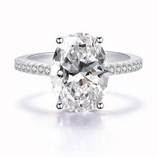 KNRIQUEN-anillo de compromiso de plata de ley 100%, joyería fina de 9 CT, 9x13mm, óvalo, diamante simulado de moissanita, boda, venta al por mayor 2024 - compra barato
