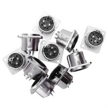 10 x XLR Male Chassis Panel Mount Socket 3 Pin Audio Studio Connector 2024 - buy cheap