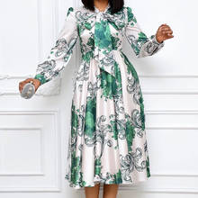 African Dresses For Women Clothing 2021 Printed Summer Party Dress Vestidos Long Sleeve Elegant Office Lady Dress Plus Size 3XL 2024 - buy cheap