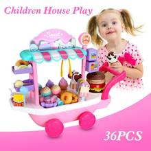 Mini carrito de helados para niñas, juguete educativo de cocina, carrito de dulces 2024 - compra barato