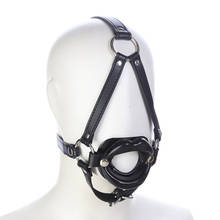 Silicone Force Open Mouth Gag Oral Sex Adult Games Faux Leather harness Bondage Hood,Head Restraint Sex Toys for Couples 2024 - buy cheap