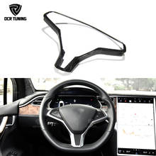 For Tesla model X steering wheel trim cover model S carbon fiber Steering Wheel Trim Cover Add on style 2014 2015 2016 2017 + 2024 - купить недорого