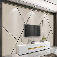 Современные Настенные обои с простой линией, фоновые обои для гостиной, телевизора, дивана, самоклеящиеся водонепроницаемые съемные настенные 3D наклейки 2024 - купить недорого