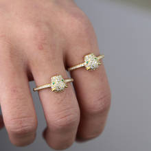Moda personalidade cabeça de leopardo design de ouro zircão anel de casamento masculino e feminino anel aberto moda jóias atacado 2024 - compre barato