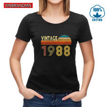 Camiseta anos 80s, roupas urbanas, presente de aniversário personalizado, camiseta vintage 1988, camiseta clássica para ano de nascimento, camiseta para menina, dia das mulheres 2024 - compre barato