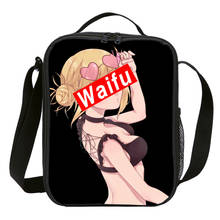 Small Lunch Bag For Kids Boys Girls Sugoi Senpai Anime Waifu Letter Printed Ice Bag Insulated Thermal Picnic Lunchbox Sac A Main 2024 - buy cheap