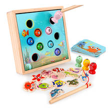 Children Wooden Toys Magnetic Games Fishing Toy Game Kids 3D Fish Baby Kids Learning Educational Outdoor Funny Toys for Children 2024 - buy cheap