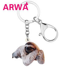 ARWA Acrylic Lovely Grey Sloth Keychains Key Ring Printing Animal Jewelry For Women Girls Gift Bag Wallet Trendy Accessories 2024 - compra barato