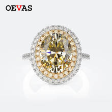 OEVAS 100% 925 Sterling Silver Wedding Rings For Women Sparkling Oval Topaz High Carbon Diamond Wedding Party Fine Jewelry Gifts 2024 - buy cheap