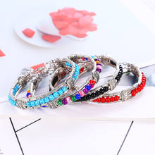 Boho Vintage Colorful Beads Bracelets For Woman Adjustable Feather Leaf Resin Stone Bangles Charm Cuff Wristband Bracelet 2019 2024 - buy cheap