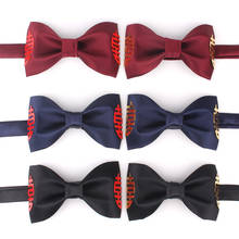 Gravata borboleta para homens e mulheres, gravata borboleta em estilo chinês com cores sólidas 2024 - compre barato