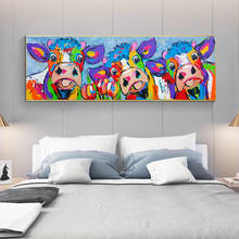 Pinturas en lienzo de animales acuarelados divertidos, imagen artística de pared escandinava, póster moderno e impresiones para decoración del hogar de la sala de estar 2024 - compra barato