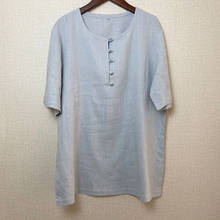USHINE Chinese style T-Shirt Casual Streetwear linen cotton loose blouse traditional KungFu outfit HanFu coats WuShu tops man 2024 - buy cheap