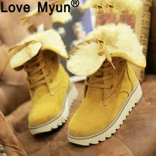 Plush Women Warming Boots Suede Outdoor Winter Feather Casual Shoes Durable Female Snow Boots Footwear zapotos mujer 723 2024 - buy cheap