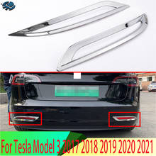 For Tesla Model 3 2017 2018 2019 ABS Chrome Rear Reflector Fog Light Lamp Cover Trim Bezel Frame Styling Garnish 2024 - buy cheap