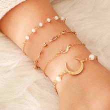 4 Pcs/set Boho Gold Bracelet Star Moon Crystal Beaded Bracelet Women Charm Party Wedding Jewelry Gift Accessories pulseras 2024 - buy cheap
