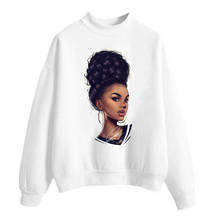 SUNOWE New Arrival 2021 Melanin Poppin Hoodies Women Clothing Beautiful Black Curly Hairs Girl Printed Sweatshirt 2024 - buy cheap