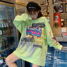 Autumn Punk T Shirts Long Sleeve Fashion Korean Streetwear Ladies Tops New Graffiti Tees Women Printed Casual Hip Hop Clothing 2024 - buy cheap