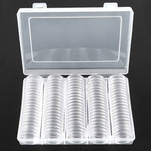 100 шт. 30 мм Монеты контейнер для мелочи прозрачный Пластик круглый ящик для хранения 2024 - купить недорого