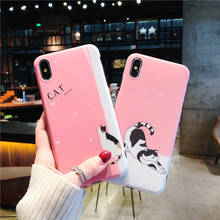 Moda bonito gato japonês caso de telefone para iphone x xs xr xsmax 11 pro max 6s 7 8 puls caso rosa capa 2024 - compre barato