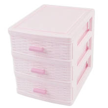 Gaveta de plástico projetado 3 compartimento caixa de armazenamento de jóias rosa 2024 - compre barato