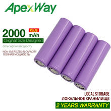 ApexWay, 4 шт., 3,7 в, 18650, 2000 мА/ч, литий-ионная аккумуляторная батарея, литий-ионная батарея для фонарика 2024 - купить недорого