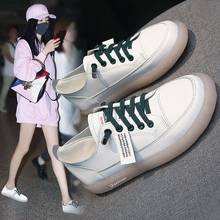 Soft Bottom White Shoes Sneakers 2020 Spring Summer New Women's Shoes Wild Flats Bottom Real Soft Leather Casual Shoes for Women 2024 - buy cheap