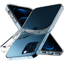 Capa de silicone transparente ultra fina, tpu macio para iphone 12 mini 11 pro max 12pro x xr xs 7 8 plus se 2020 2024 - compre barato