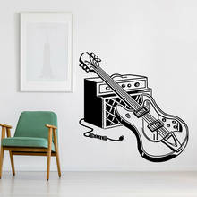 Electric Guitar Wall Sticker Home Decoration School Classroom Popular Rock Music Instrument Vinyl Removble Wall Decal Z103 2024 - buy cheap