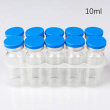 10pcs Clear Brown Glass with Center Plastic Aluminum Caps 2ml 5ml 7ml 10ml Clear Glass Small cap, storage bottles & jars, Injection Glass vial, silicone rubber 2024 - buy cheap