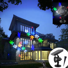 Christmas Solar Moving Snowflake Laser Projection Light Falling Snow Landscape Projector for New Yew Party KTV Home Decor Lamp 2024 - buy cheap