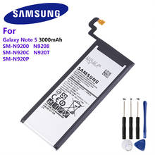 Батарея EB-BN920ABE для Samsung Galaxy Note 5 N9200 N920T N920F Note5 SM-N920 N9208 оригинал высокое качество акумуляторная батарея 3000 мАч 2024 - купить недорого