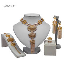 Fani Fashion african beads Jewelry Set Nigerian wedding woman accessories Jewelry set Dubai Gold Bridal jewelry set Wholesale 2024 - buy cheap