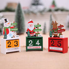 Decoraciones navideñas DIY, calendario de madera de Navidad de Año Nuevo, dibujos animados de Santa Claus, muñeco de nieve, alce, adorno de escritorio para fiesta de cumpleaños, 2019 2024 - compra barato