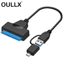 OULLX Type C USB 3.0 2in1 to SATA Cable 22pin for 2.5 Inches External SSD HDD Hard Drive 22 Pin Sata III Adapter 2024 - buy cheap