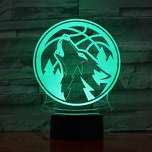 3D Night Lamp Wolf Animal Bedroom Office Home Decor 7 Colorful USB Atmosphere vision Desk Table Lamp Child Christmas Gift 983 2024 - buy cheap