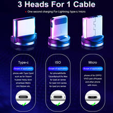 Cabo USB magnético de carregamento rápido, tipo C, cabo de dados para celular, fio micro USB para carregador, com ímã 2024 - compre barato