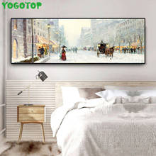 Rompecabezas bordado con diamantes 5D para decoración del hogar, pintura con diamantes de imitación de paisaje de ciudad, nieve, invierno, YY5092 2024 - compra barato