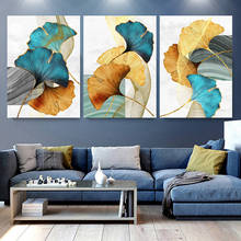 Green Golden Leaves Poster Modern Luxury Decor Canvas Painting Nordic Home Decor Wall Art Poster and Print Minimalist Art 2024 - buy cheap