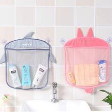 Parede dos desenhos animados pendurado banheiro sacos de armazenamento malha net saco de banho do bebê brinquedos shampoo organizador recipiente 2024 - compre barato