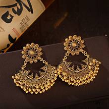 Retro Ethnic Fashion Earrings Luxury Golden Color Sun Flower Shaped Alloy Beads Tassel Earrings Popular Jewelry Gifts In 2021 2024 - buy cheap