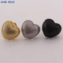 MHS.SUN New fashion love heart stud earrings gold/black color korean style earrings for women copper jewelry party gift 2024 - buy cheap