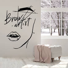 Cosmetology Abstract Girl Face Wall Decal Brow Artist Vinyl Window Stickers Eyebrow Tattoo Beauty Salon Decor Wallpaper P433 2024 - buy cheap