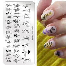 NICOLE DIARY Nail Stamping Plates Flower Series Painted Printing Stamp Template Abstract Lines Image Plate Stencil Tools 2024 - buy cheap